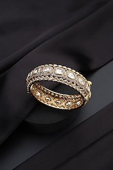 Gold Finish Kundan Polki Openable Kada