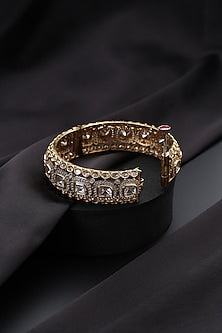 Gold Finish Kundan Polki Openable Kada