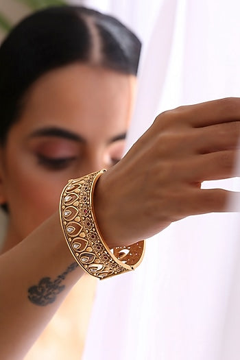 Gold Finish Handcrafted Kada