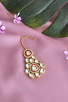 Gold Finish Kundan Polki Maang Tikka