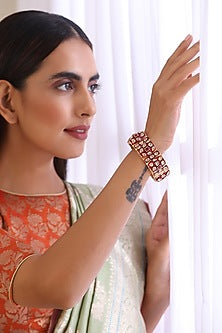 Gold Finish Kundan Polki Kada
