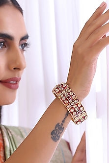 Gold Finish Kundan Polki Kada