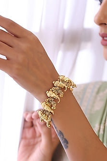 Gold Finish Kundan Polki Bangle