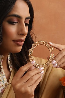 Gold Finish Multi-Colored Kundan Polki Bangle