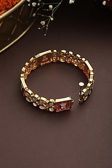 Gold Finish Kundan Polki Kada