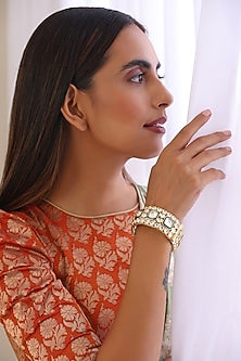 Gold Finish Kundan Polki Kada