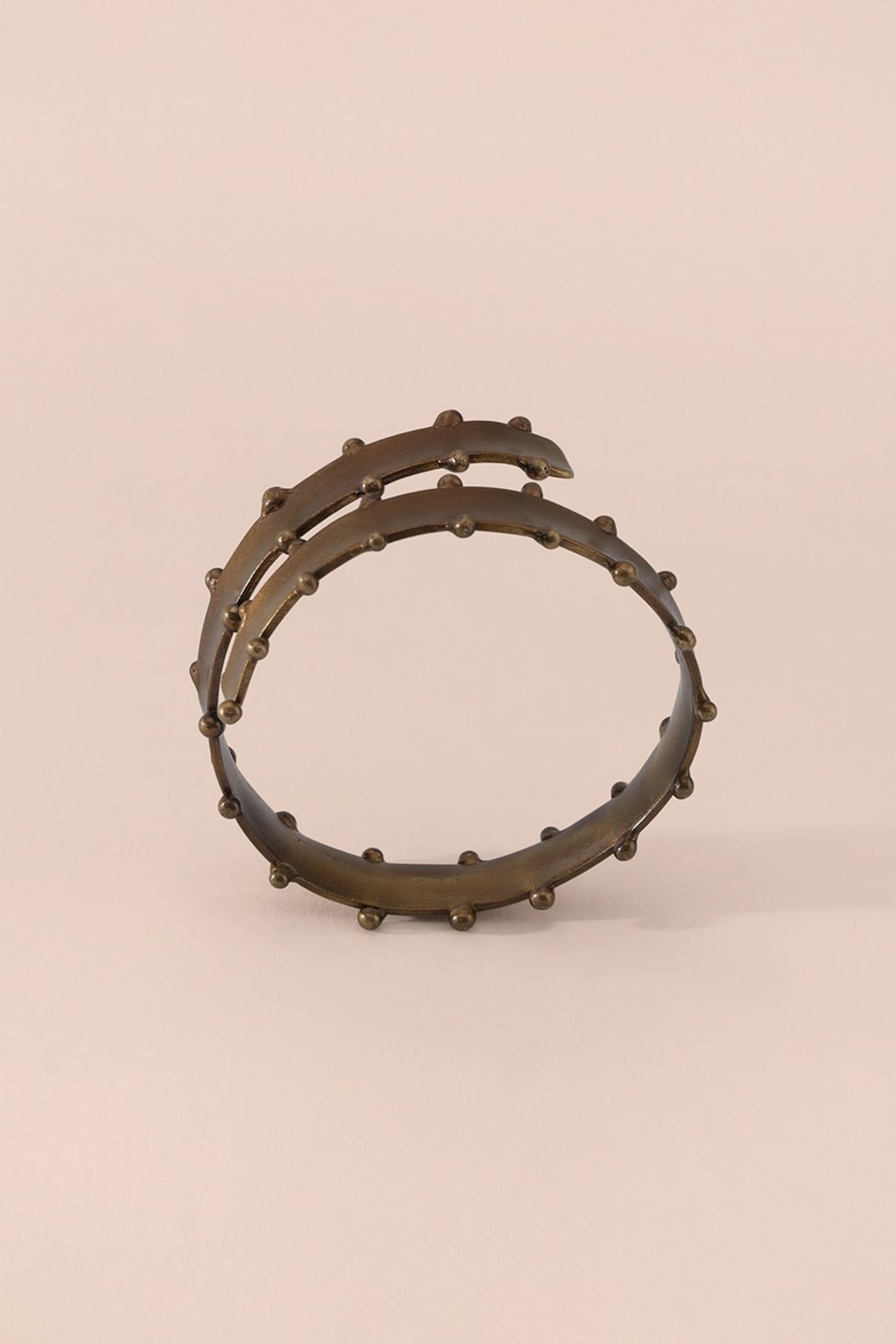 Gold & Green Brass Napkin Ring Set
