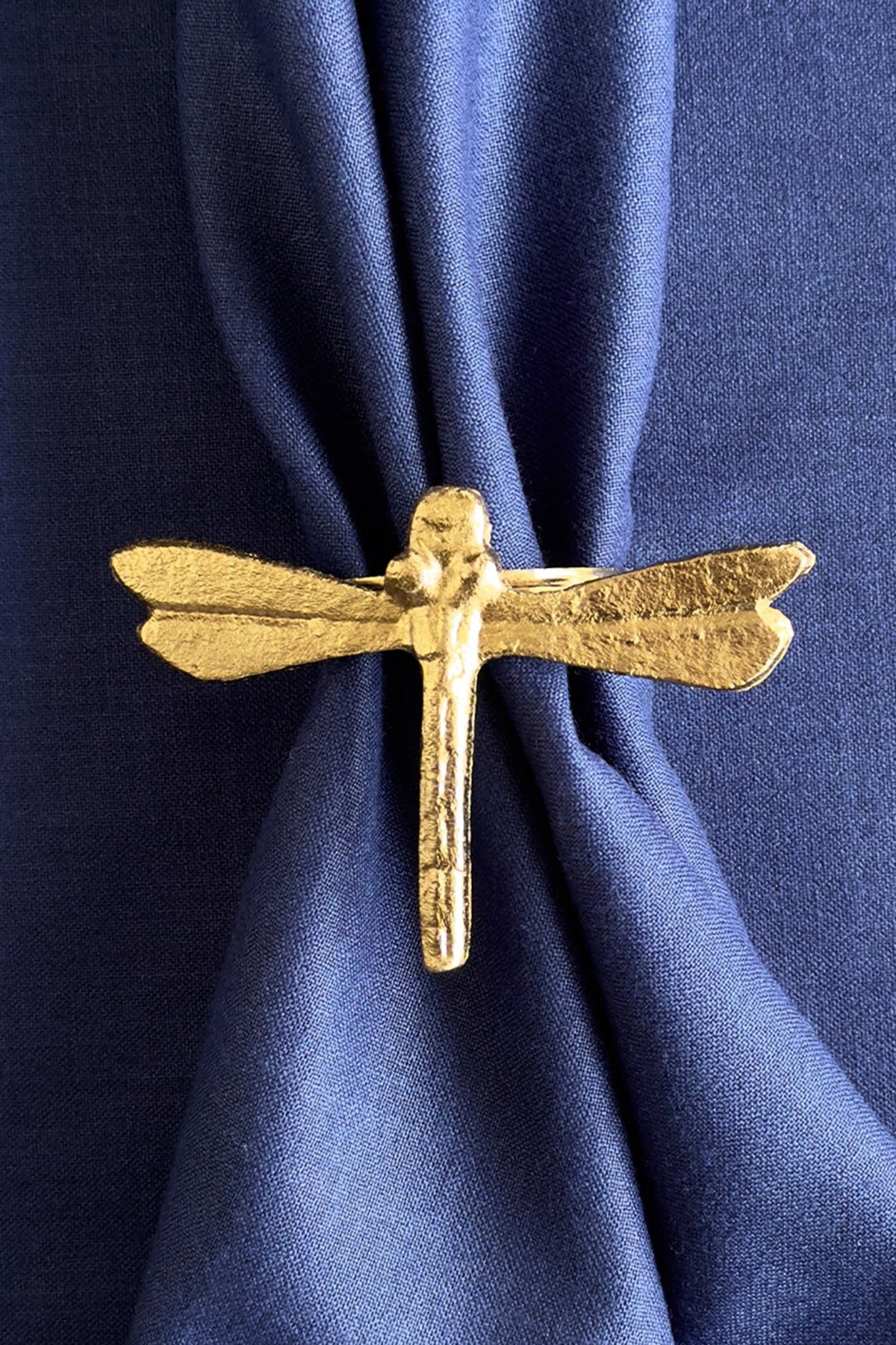 Golden Metal Cylinder Napkin Ring (Set of 4)