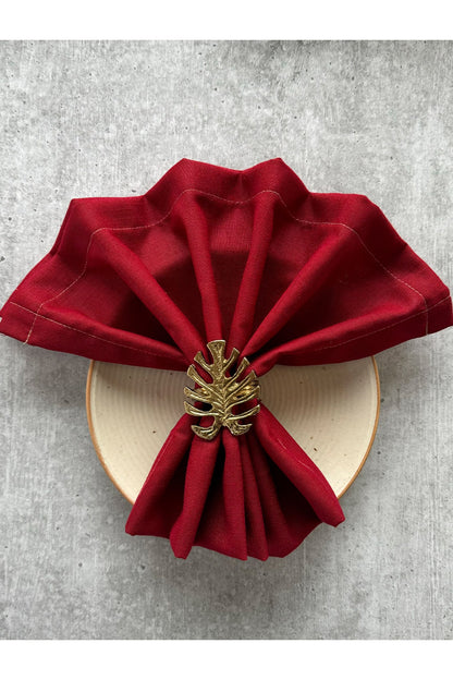 Golden Metal Cylinder Napkin Ring (Set of 4)