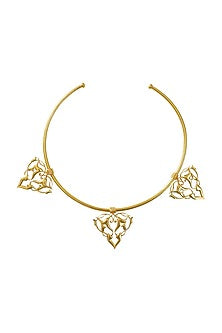 Gold Finish Reversible Meenakari Choker Necklace In 92.5 Sterling Silver