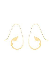 Gold Finish Loop Earrings In Sterling Silver