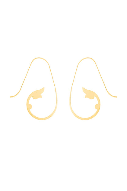 Gold Finish Loop Earrings In Sterling Silver