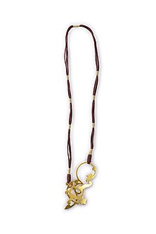 Gold Finish Turkish Long Necklace In Sterling Silver