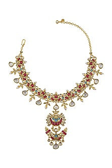 Gold Finish Detachable Pendant Necklace In Sterling Silver