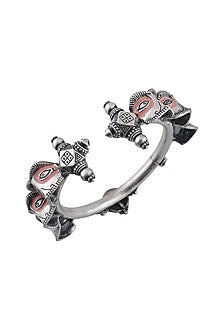 Oxidised Silver Finish Enameled Arm Band