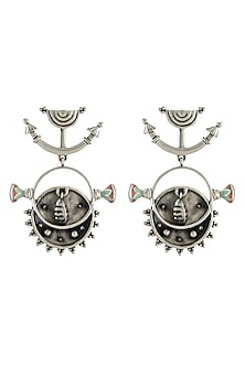 Oxidised Silver Finish Dangler Earrings