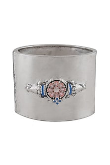 Oxidised Silver Finish Enameled Cuff