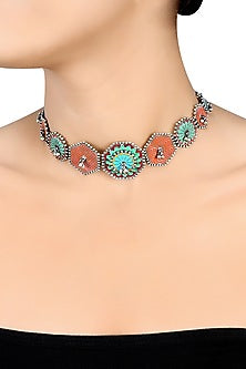 Oxidised Silver Finish Ghungroo Choker Necklace