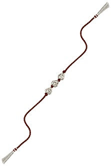 Silver Finish Handcrafted Ganesh Rakhi