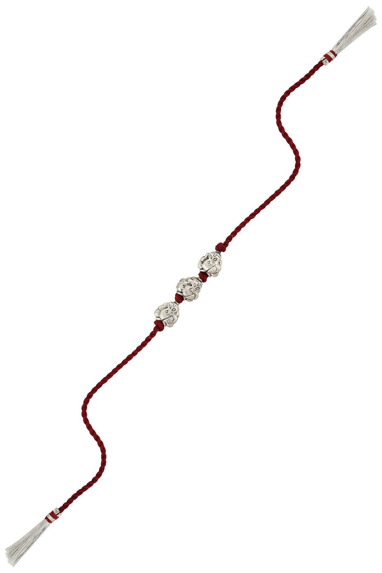 Silver Finish Handcrafted Ganesh Rakhi