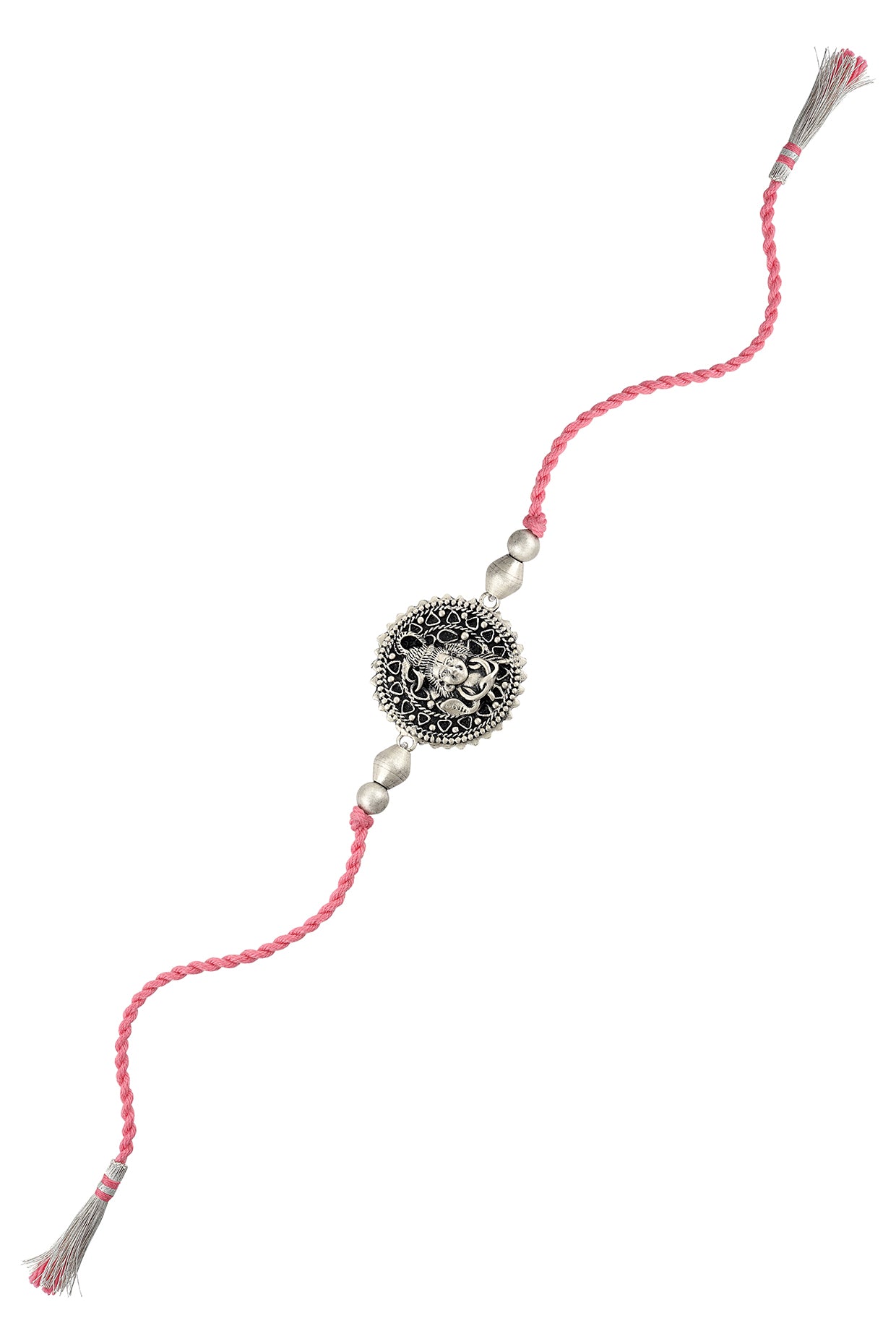 Silver Finish Handcrafted Shiva Motifs Rakhi