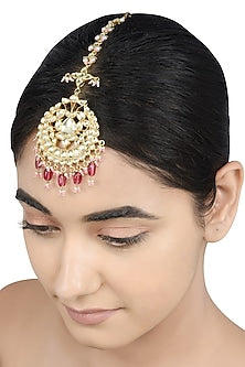 Gold Plated Pearls Maangtikka