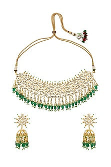 Gold Plated Turquoise Stones Collar Necklace