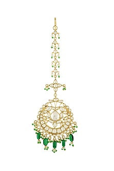 Gold Plated Glass Maangtikka