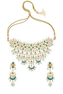 Gold Plated Pearls Necklace Set