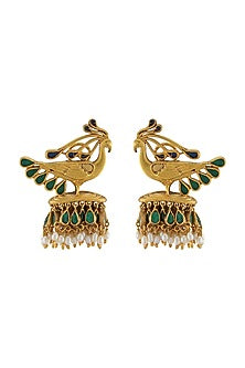 Gold Plated Pearls & Glass Earrings
