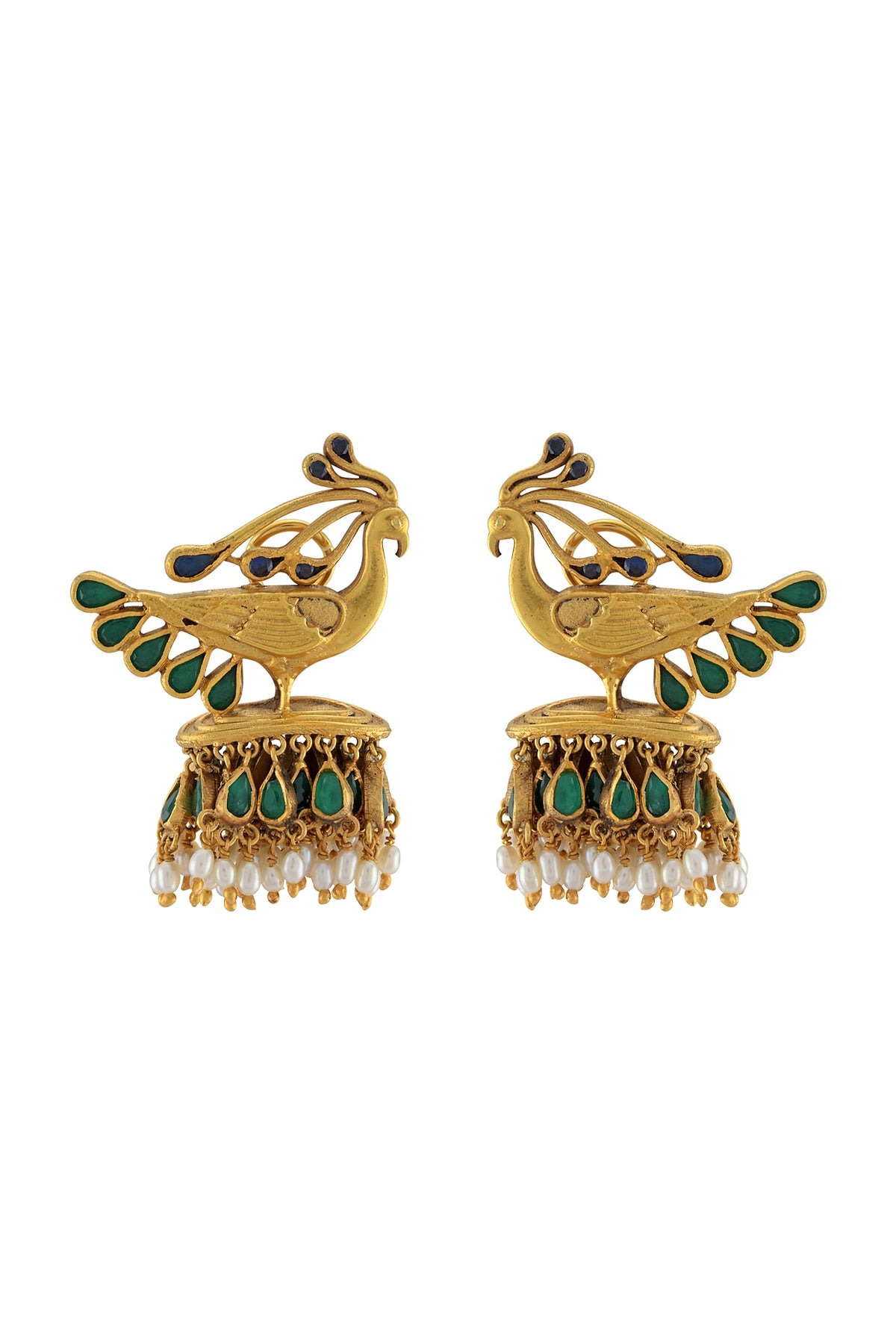 Gold Plated Pearls & Glass Earrings