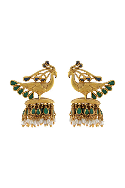 Gold Plated Pearls & Glass Earrings