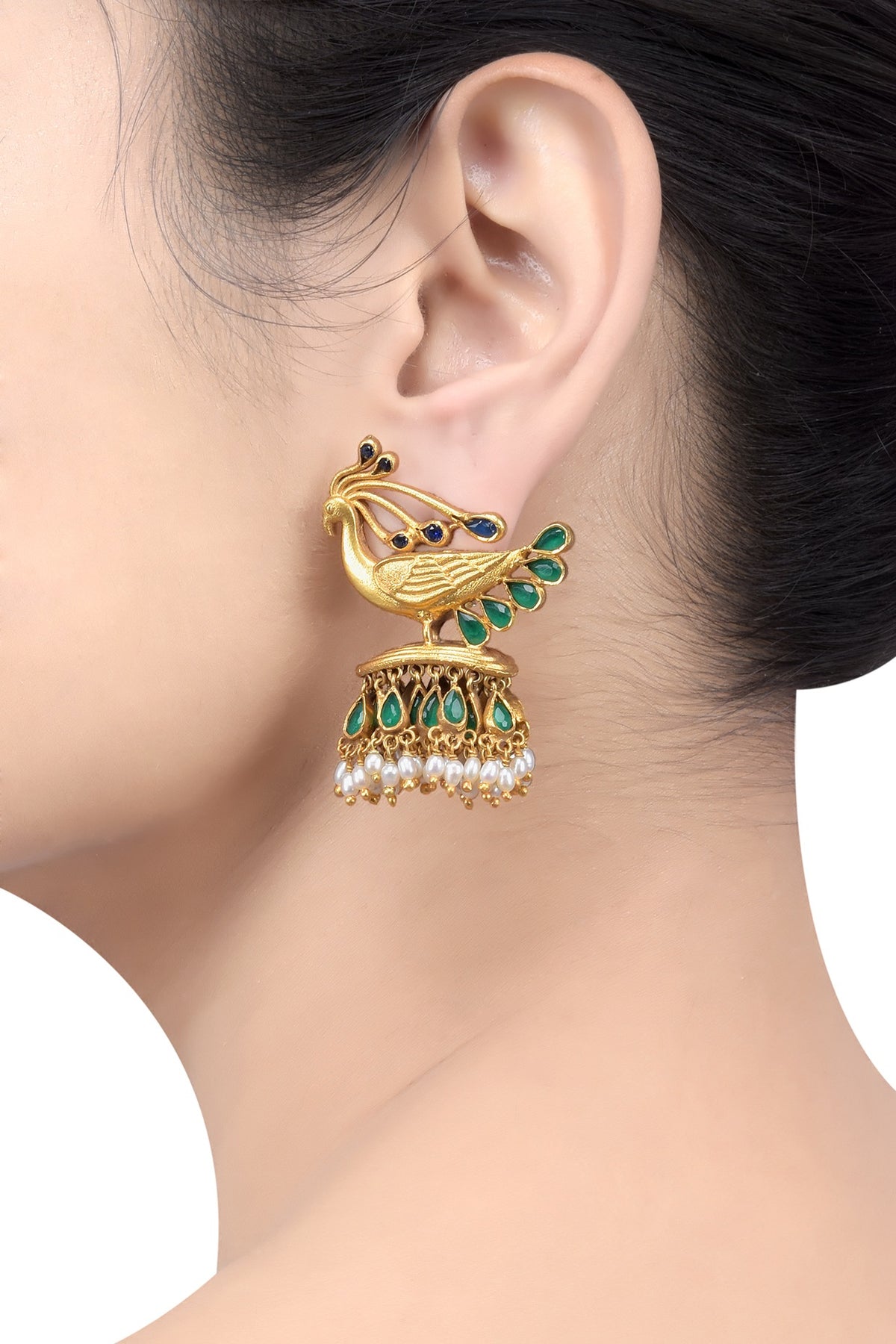Gold Plated Pearls & Glass Earrings