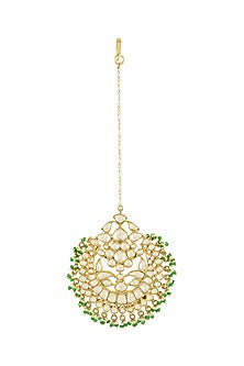 Gold Plated Pearls Maang Tikka