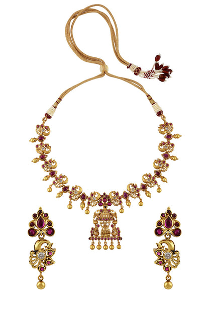 Gold Plated Glass Necklace Set
