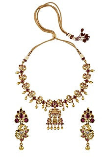 Gold Plated Glass Necklace Set
