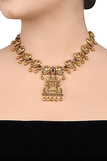 Gold Plated Glass Necklace Set