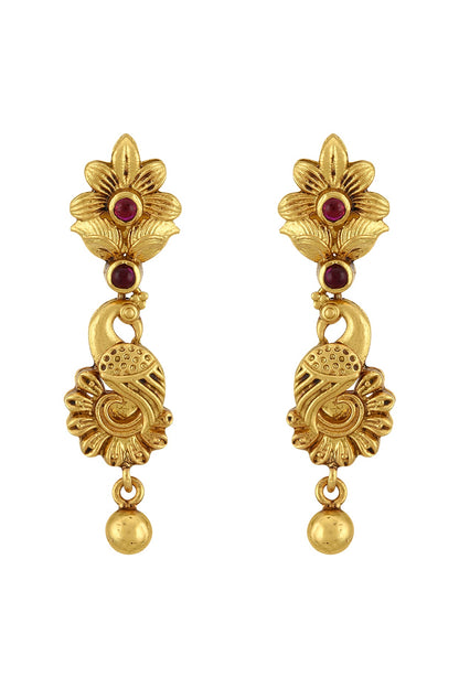 Gold Plated Red Stones Necklace Set