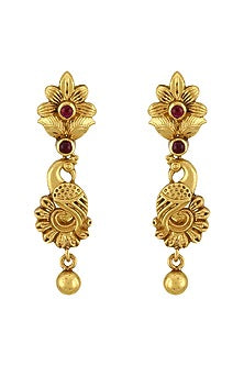 Gold Plated Red Stones Necklace Set