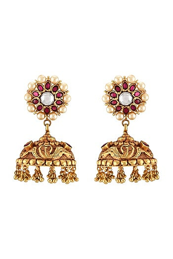 Gold Plated Pearls Earrings