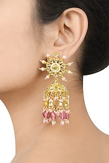 Gold Plated Glass Earrings