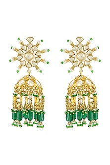 Gold Plated Pearls & Glass Earrings