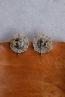 Two-Tone Finish Dangler Earrings In Sterling Silver