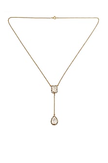 Gold Finish Polki Pendant Necklace