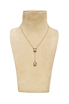 Gold Finish Polki Pendant Necklace