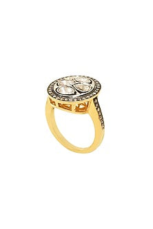 Two Tone Finish Gemstone Ring In Sterling Silver