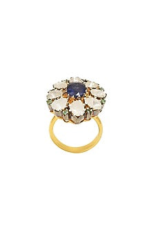 Black Rhodium And Gold Finish Diamond Ring