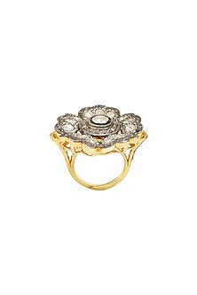 Black & Gold Finish Cocktail Ring
