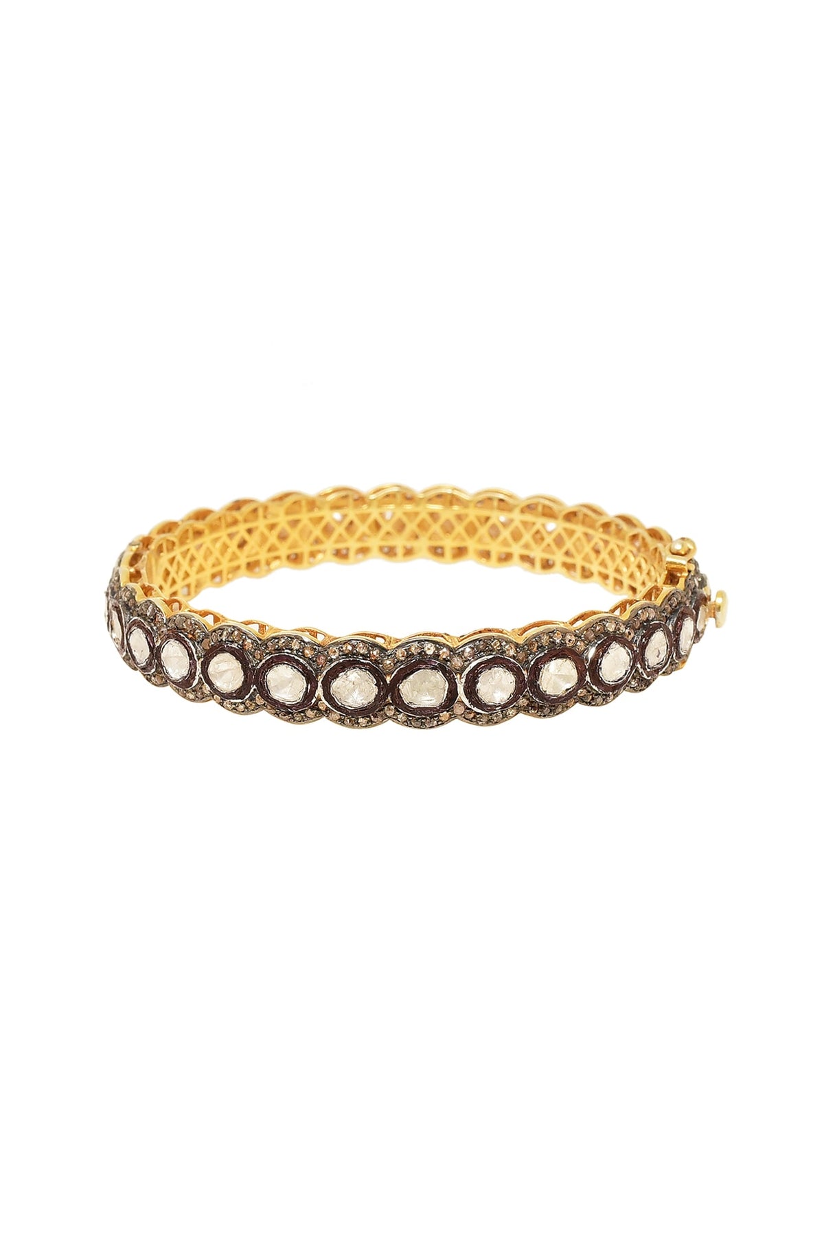 Black Rhodium & Gold Finish Diamond Bangle