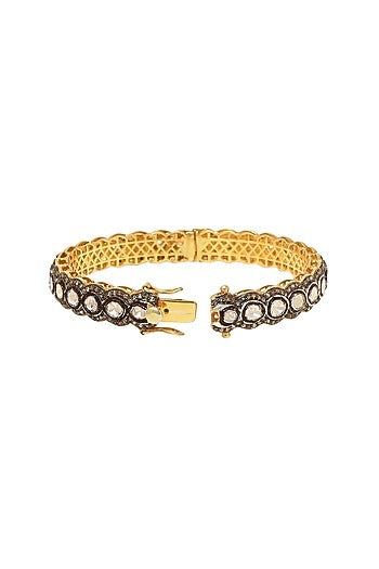 Black Rhodium & Gold Finish Diamond Bangle